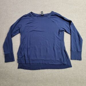 Active Life Sweatshirt Womens XL Blue Pullover Crew Neck Activewear High Low Top